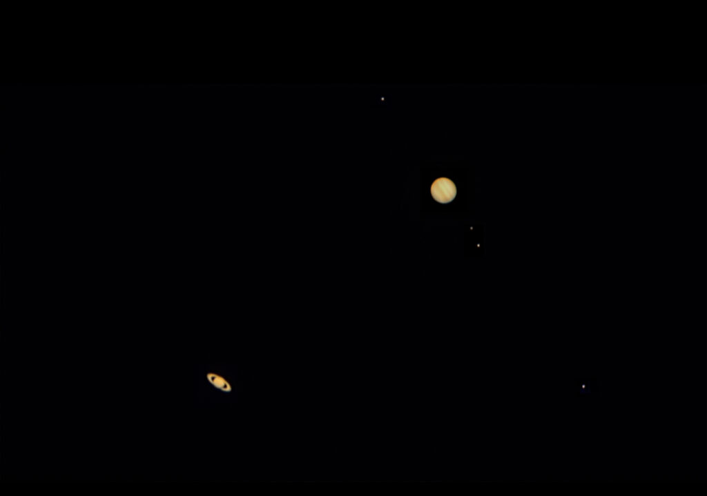 Congiunzione Giove-Saturno e Lune
