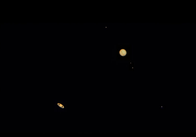 Congiunzione Giove-Saturno e Lune