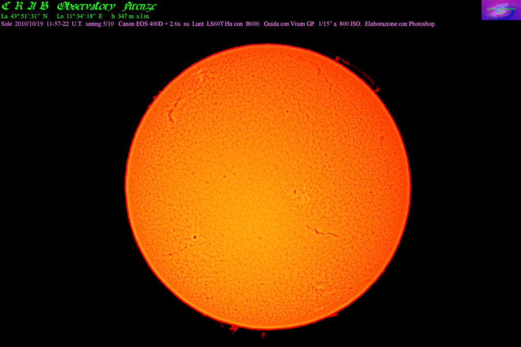 Il Sole in H-alpha