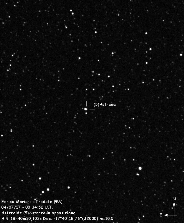 Asteroide (5)Astraea in opposizione