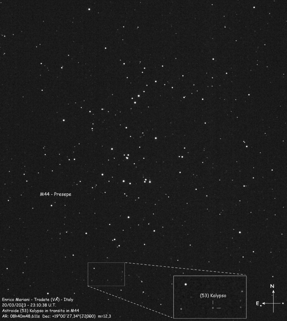 Asteroide (53)Kalypso in M44 Presepe