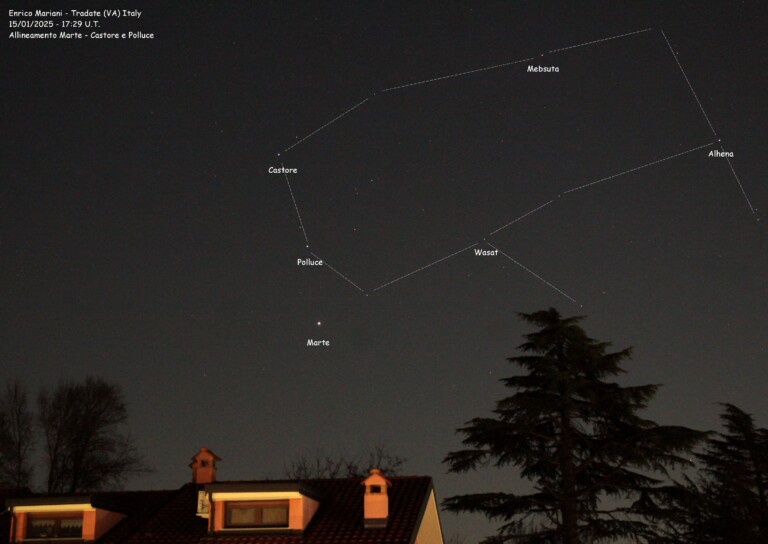 Allineamento Marte-Castore e Polluce