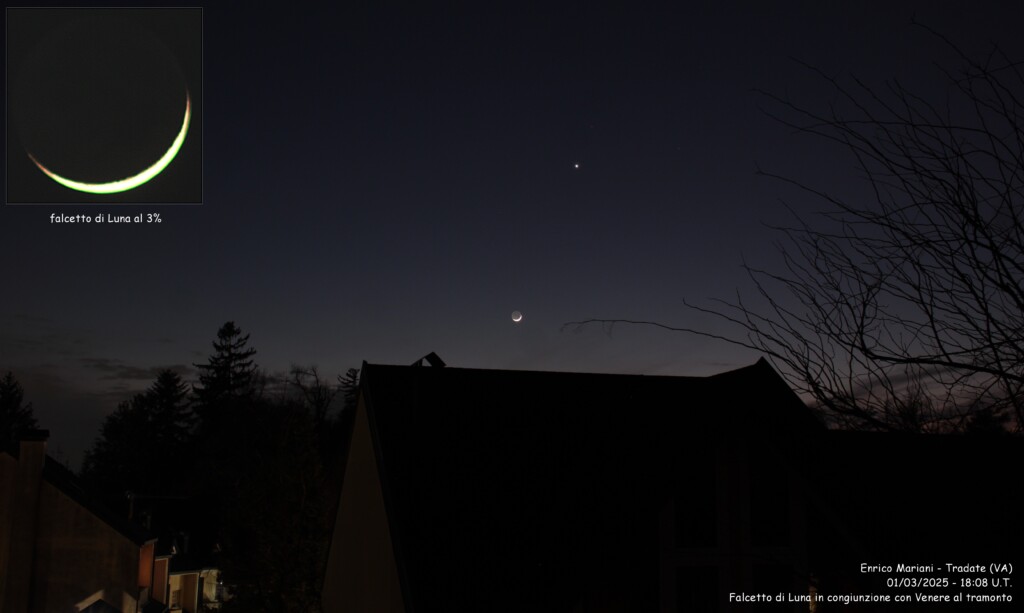Falcetto di Luna e congiunzione con Venere