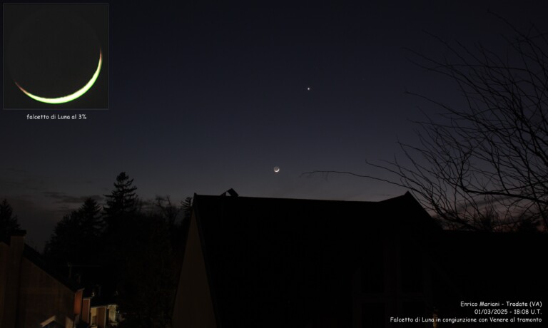 Falcetto di Luna e congiunzione con Venere