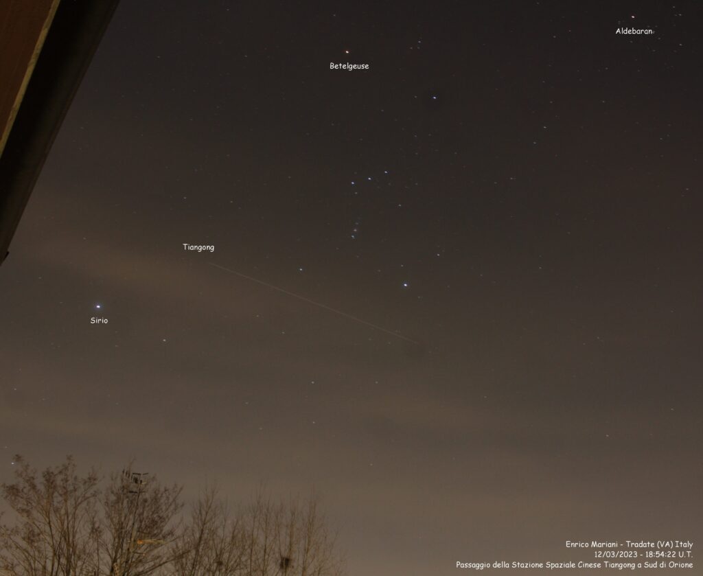 Transito Stazione Spaziale Cinese Tiangong