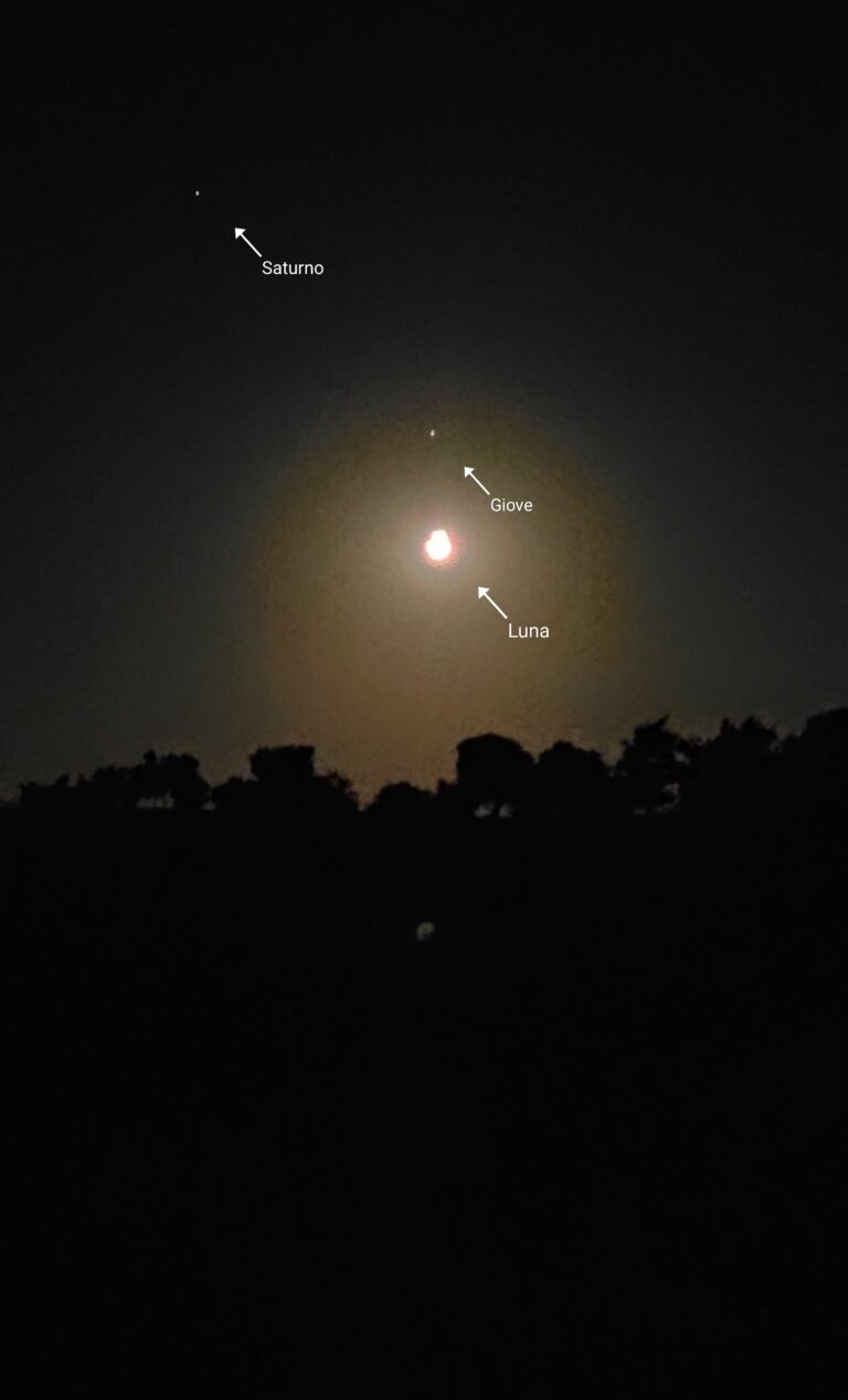 Congiunzione Luna – Giove – Saturno