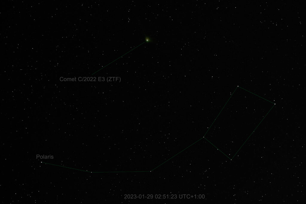 La cometa C/2022 ER (ZTF) e la stella Polare