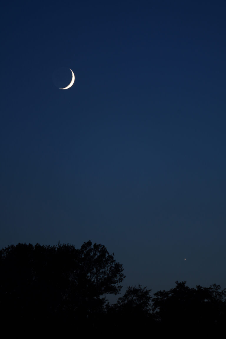Luna e Venere al tramonto