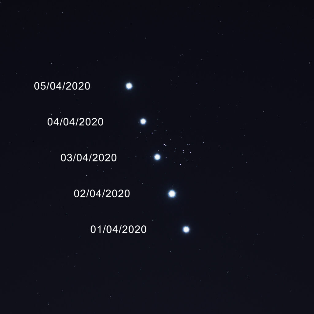 Passaggio di Venere vicinissimo alle Pleiadi.