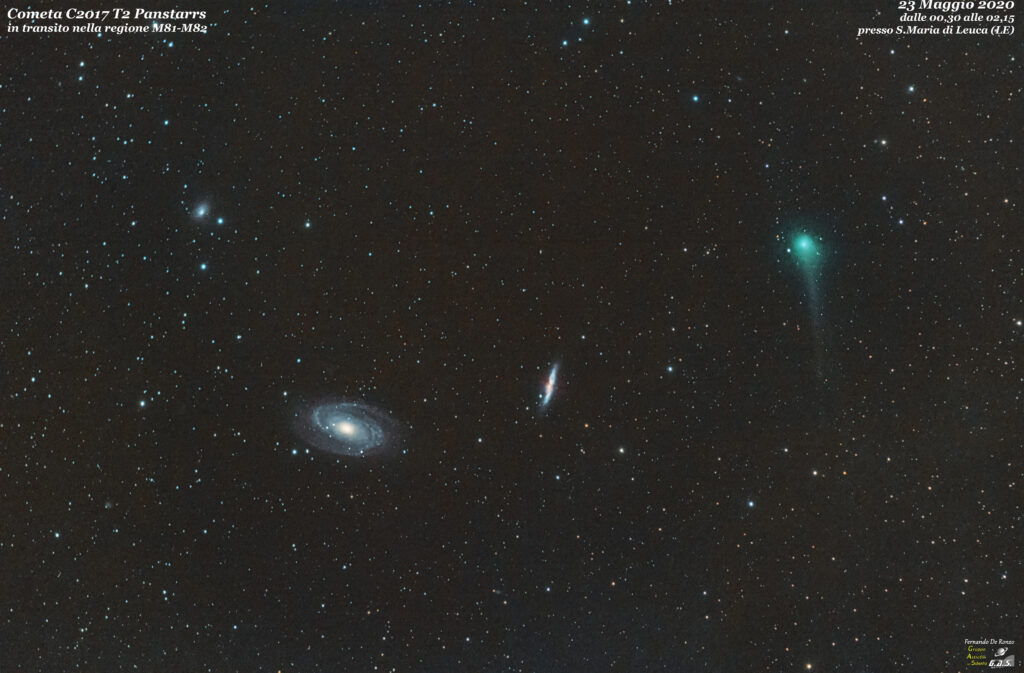 Cometa C/2017 T2 Panstarrs con M81-M82