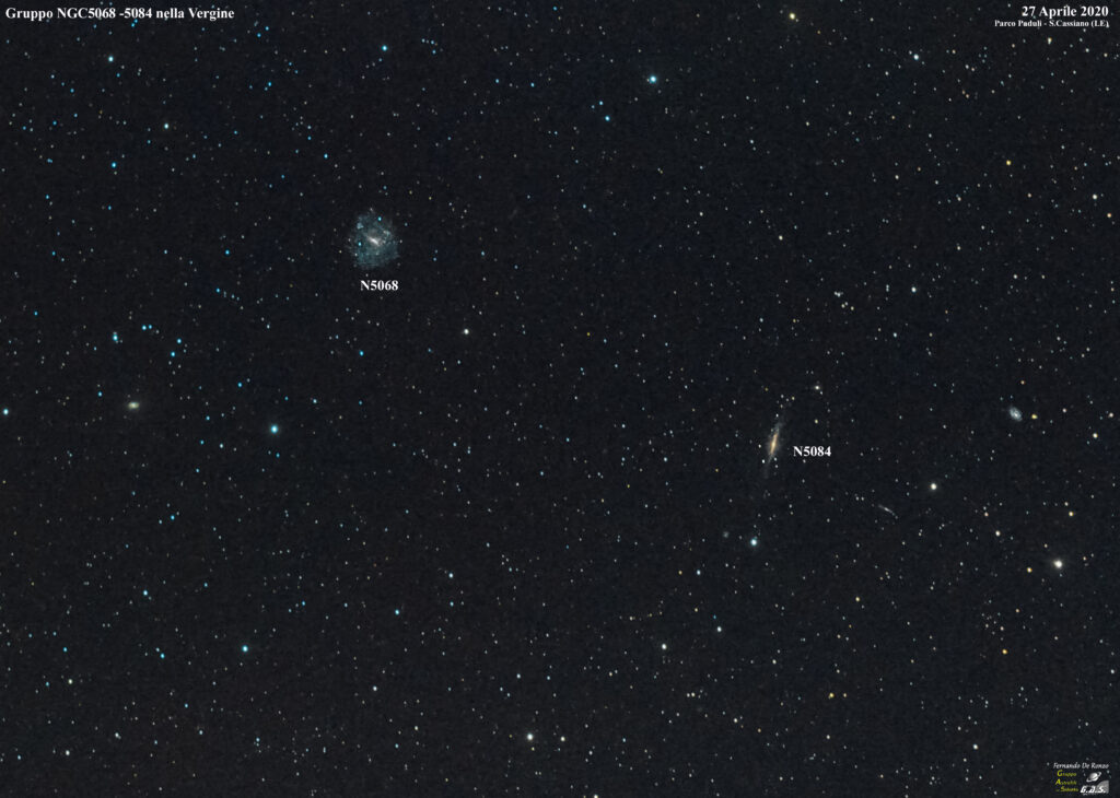 Galassie NGC5068 e 5084 nella Vergine