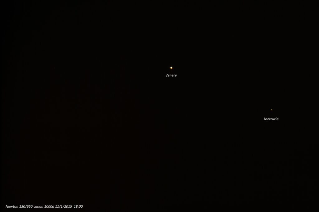 congiunzione venere mercurio