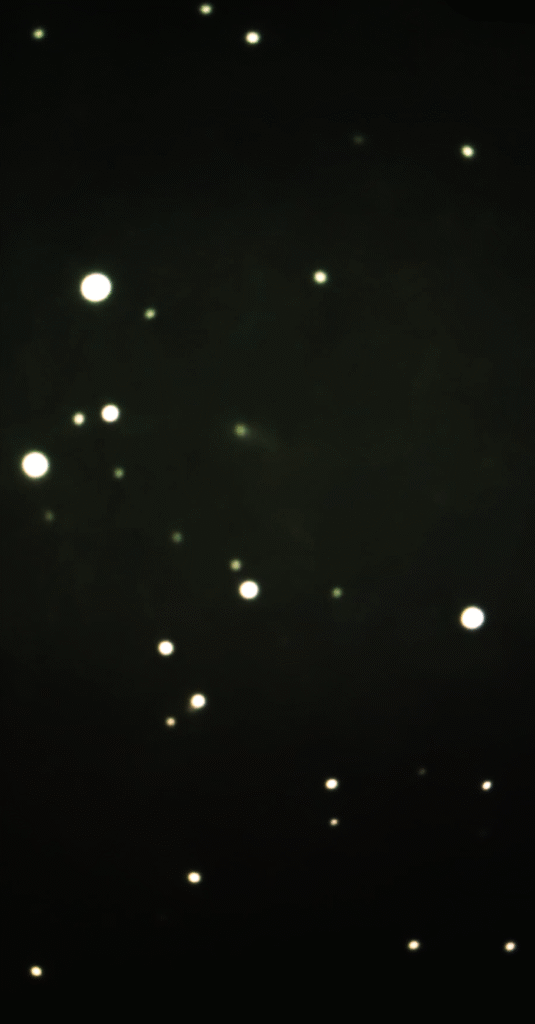 Debole traccia della cometa C 2025 K1 Atlas