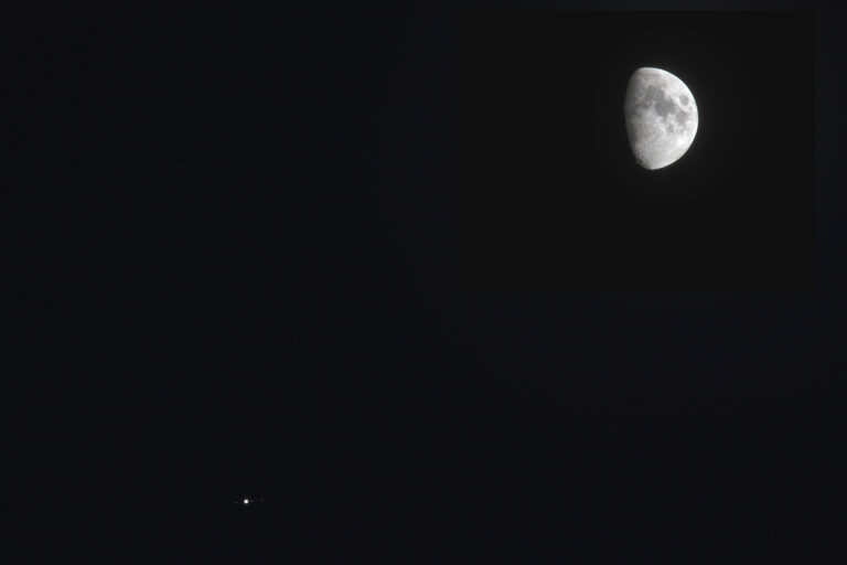 Congiunzione Luna Giove – Doppia esposizione