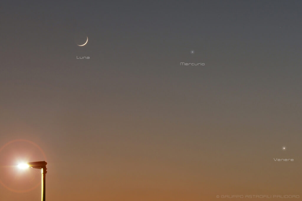 Congiunzione Luna-Mercurio-Venere