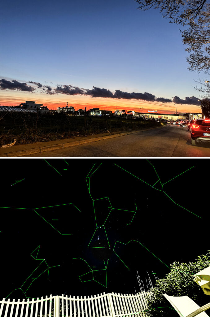 Tramonto e quadrante Sud