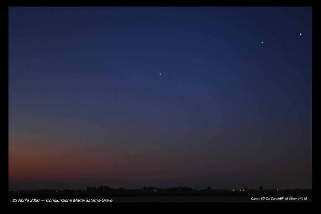 Congiunzione Marte-Saturno-Giove