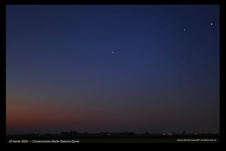 Congiunzione Marte-Saturno-Giove