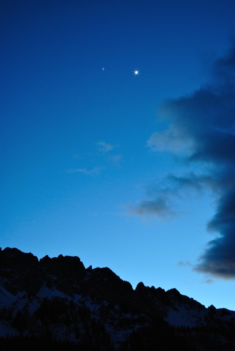 Congiunzione Giove e Venere da Casera Razzo