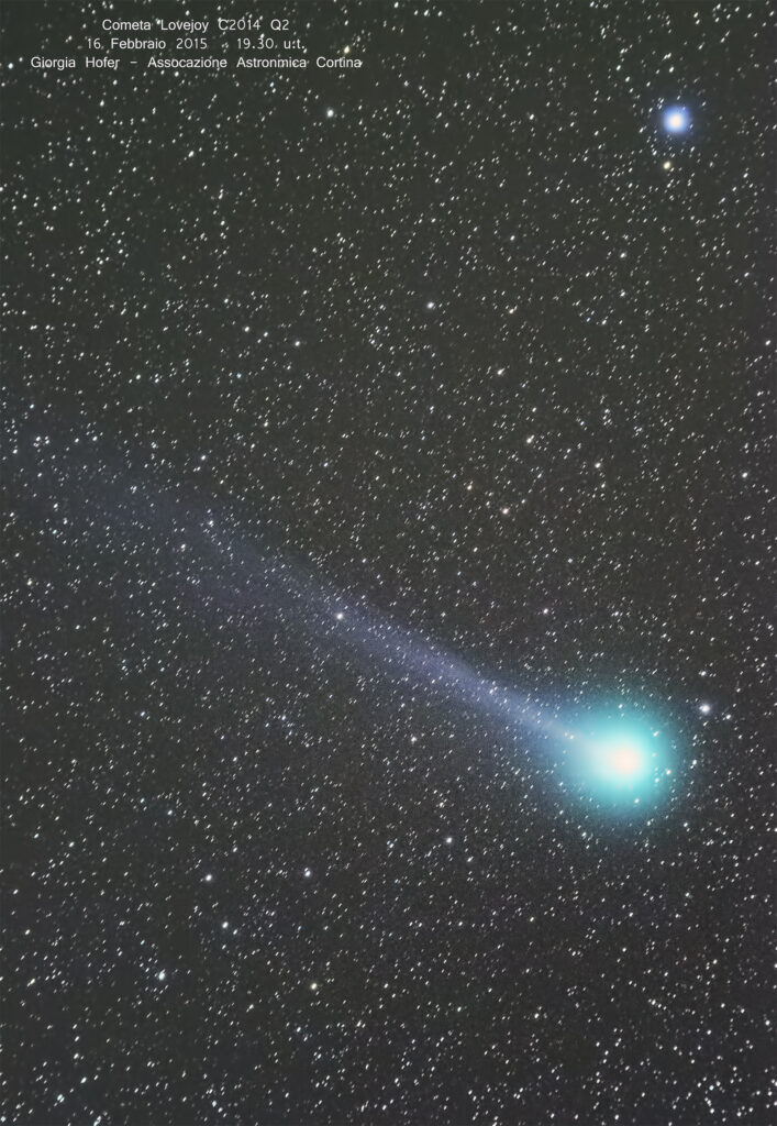 Cometa Lovejoy C2014 Q2 in compagnia della stella SAO 37466