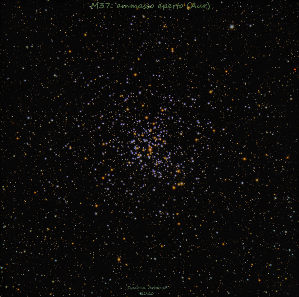 M37: ammasso aperto nella costellazione dell’Auriga.