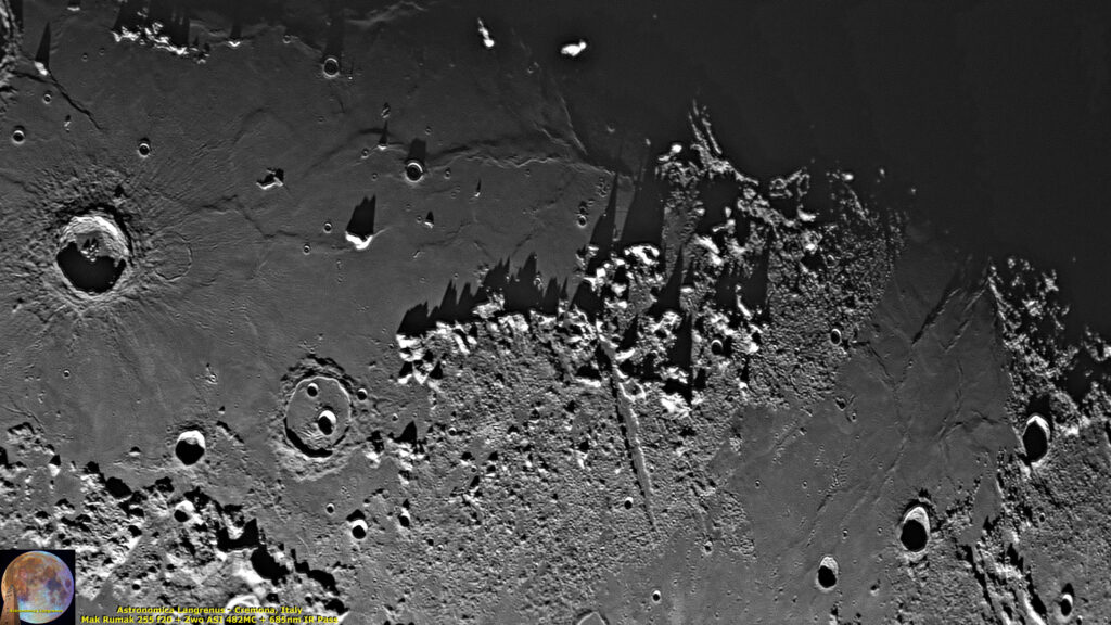Le Alpi lunari fra Imbrium e Frigoris