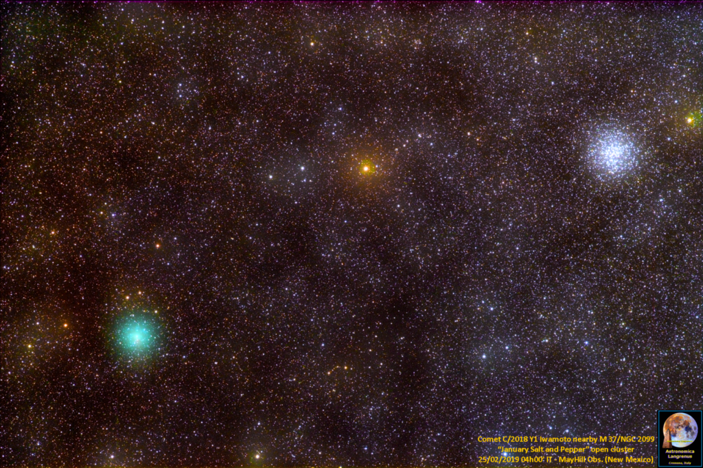 Cometa C/2018 Y1 Iwamoto e M37-NGC2099