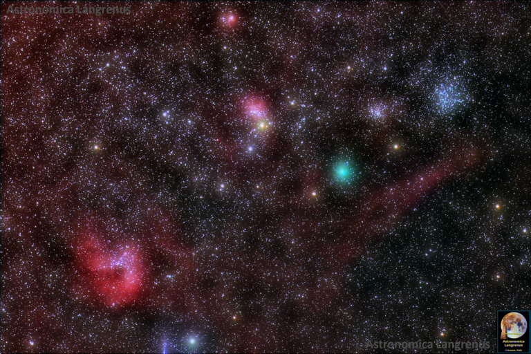 Cometa C/2018 Y1 Iwamoto 01/03/2019 fra nebulose e ammassi