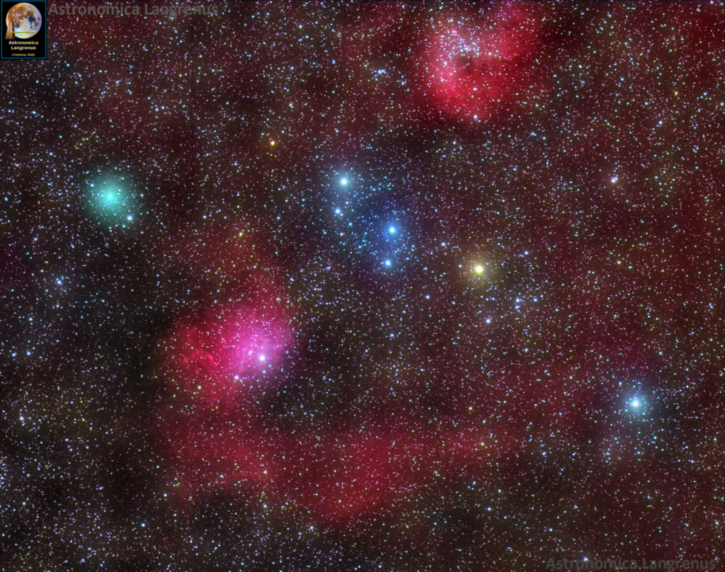 C/2018 Y1 Iwamoto e IC405 nebulosa Stella Fiammeggiante in Auriga