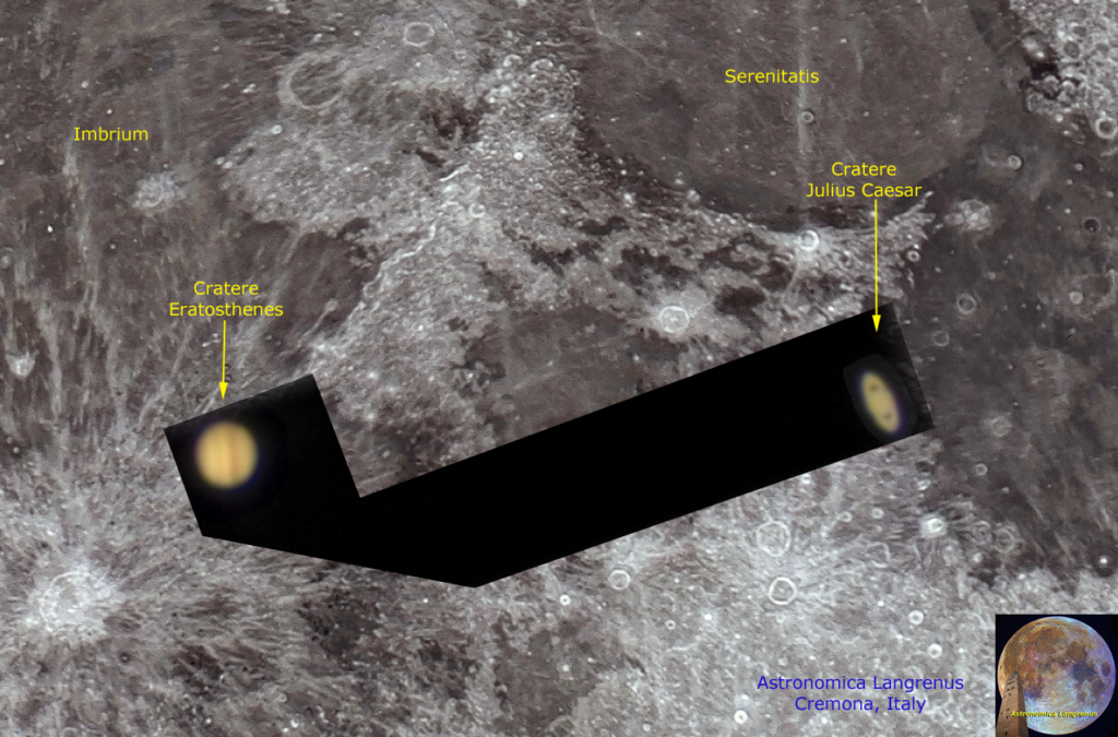 Giove e Saturno sulla Luna