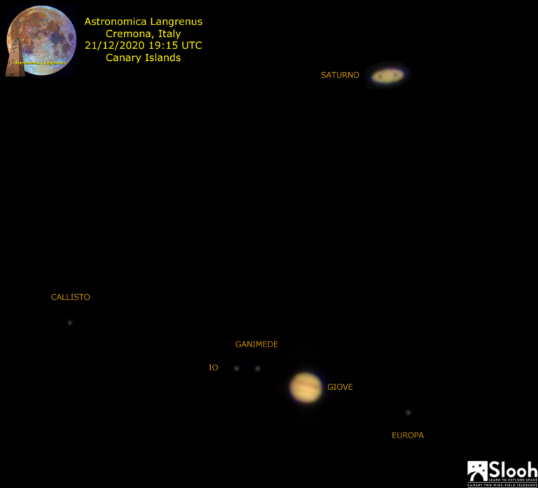 Giove e Saturno il 21 Dicembre 2020