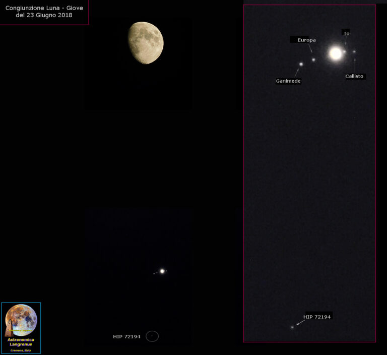 Congiunzione Luna-Giove del 23 Giugno 2018