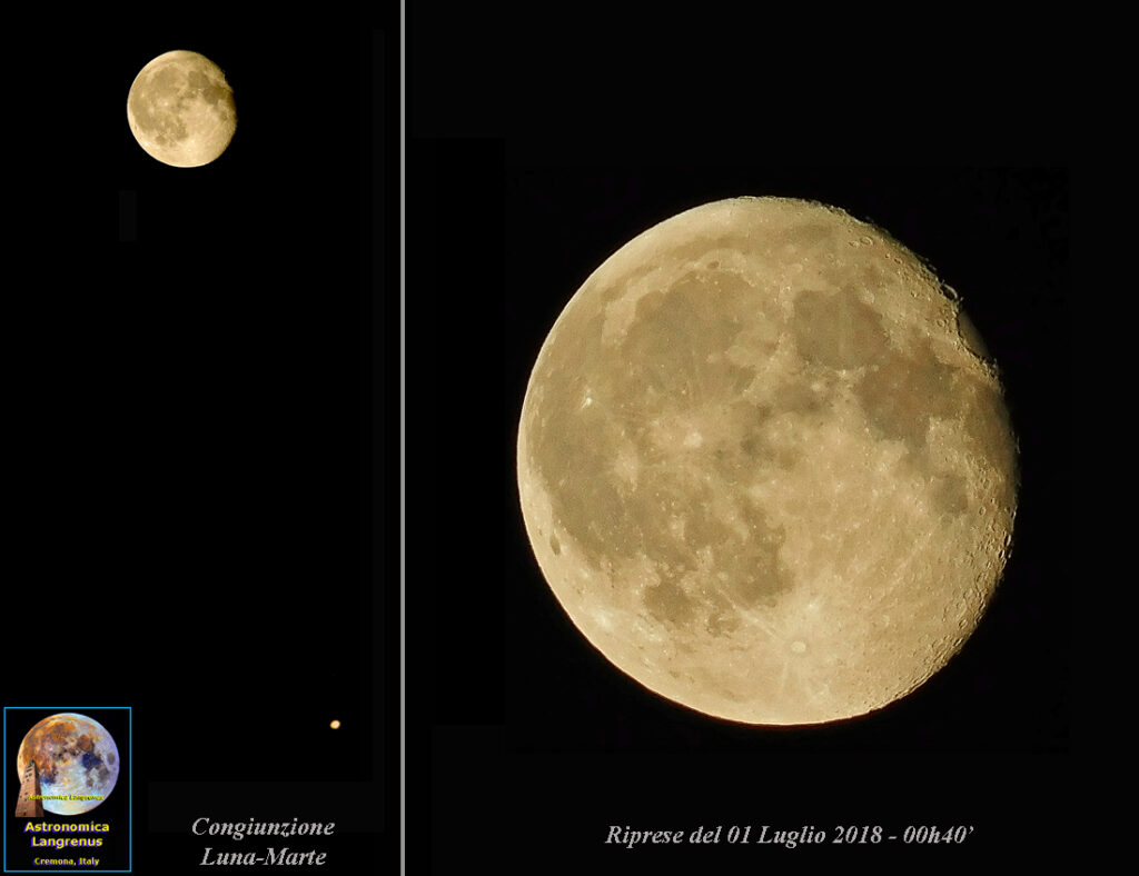 Congiunzione Luna Marte