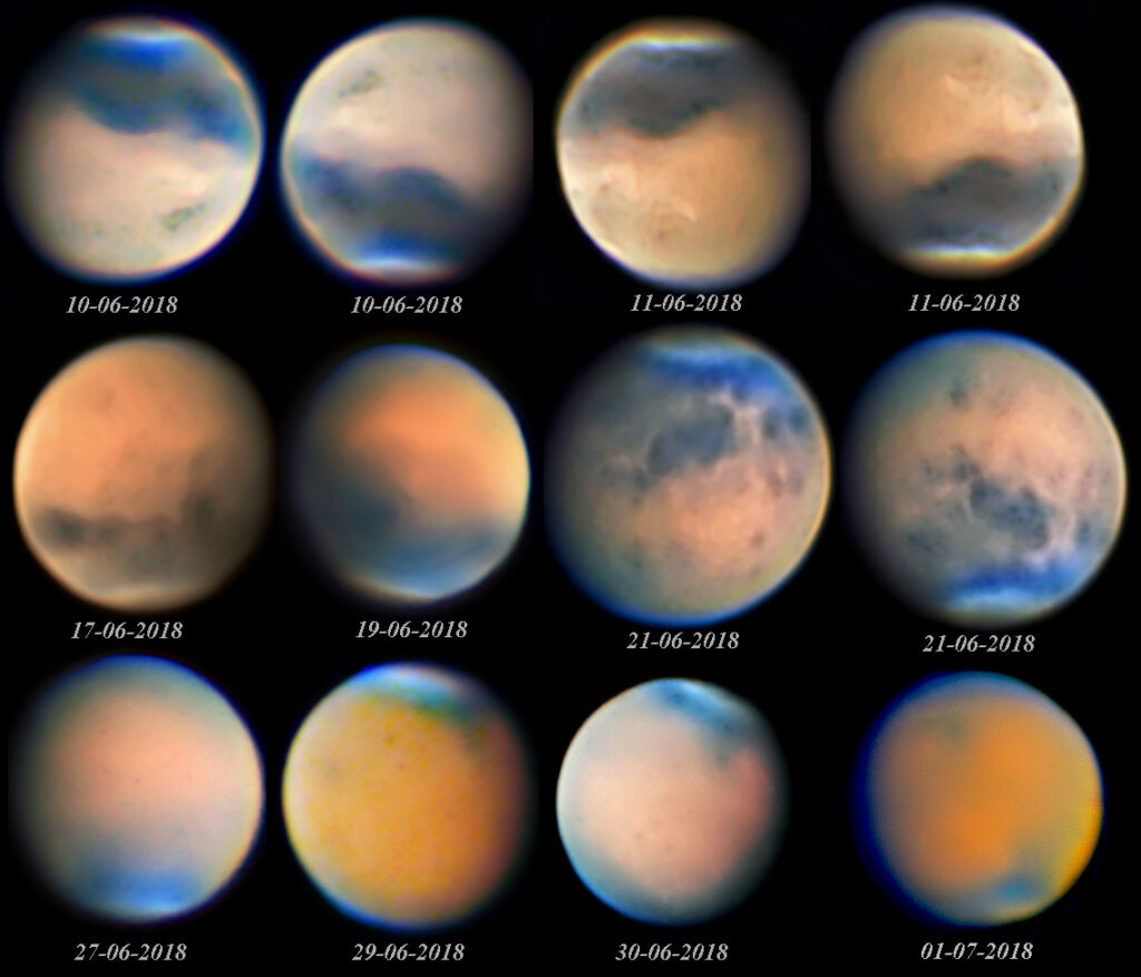 Marte dal 10 Giugno al 1 Luglio 2018