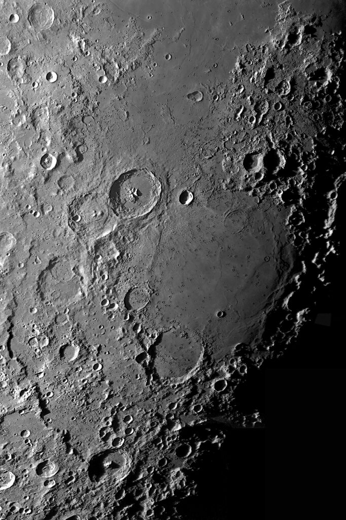 Mare Nectaris dal sud Tranquillitatis a Piccolomini