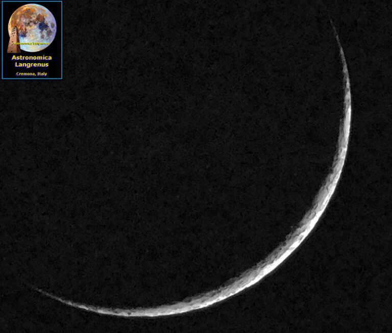 Falce lunare di 1,44 giorni senza il telescopio