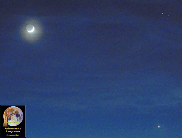 Falce lunare di 2,74 giorni,Venere e le Pleiadi