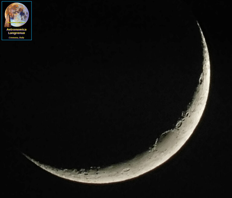 Falce lunare di 2,74 giorni senza il telescopio