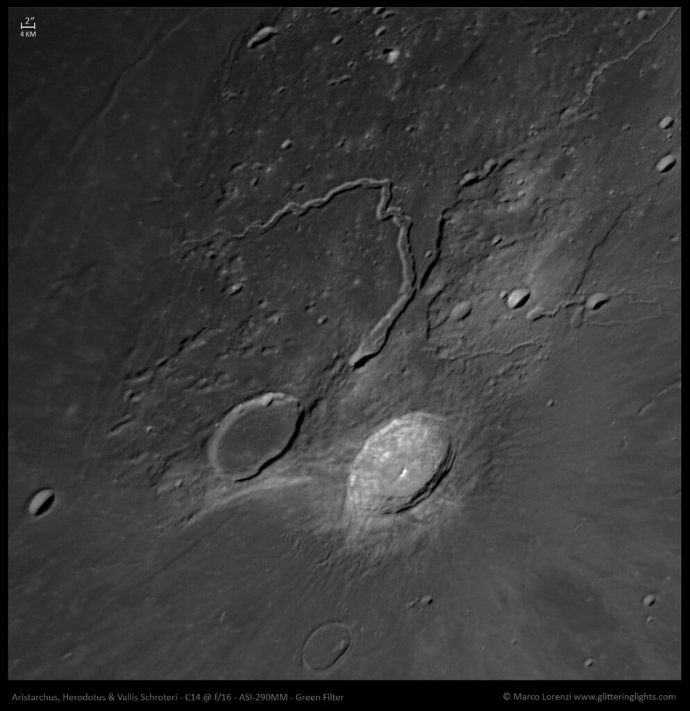 Vallis Schroteri ed i crateri Aristarchus e Herodotus