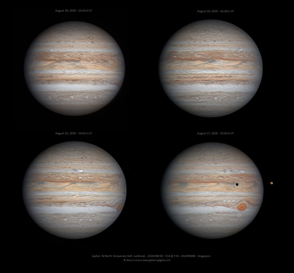 Giove ed il recente outbreak nella North Temperate Belt