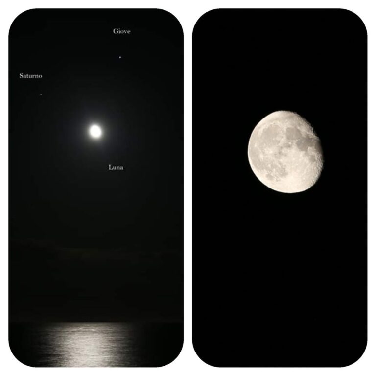 Congiunzione Luna Giove Saturno