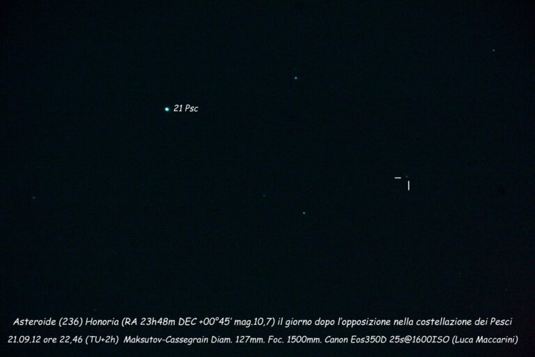 Asteroide (236)Honoria 24h dopo l’opposizione