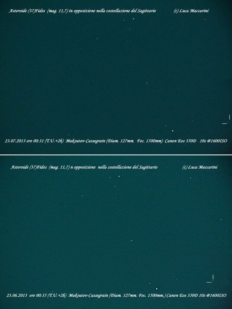 Asteroide (37) Fides in opposizione