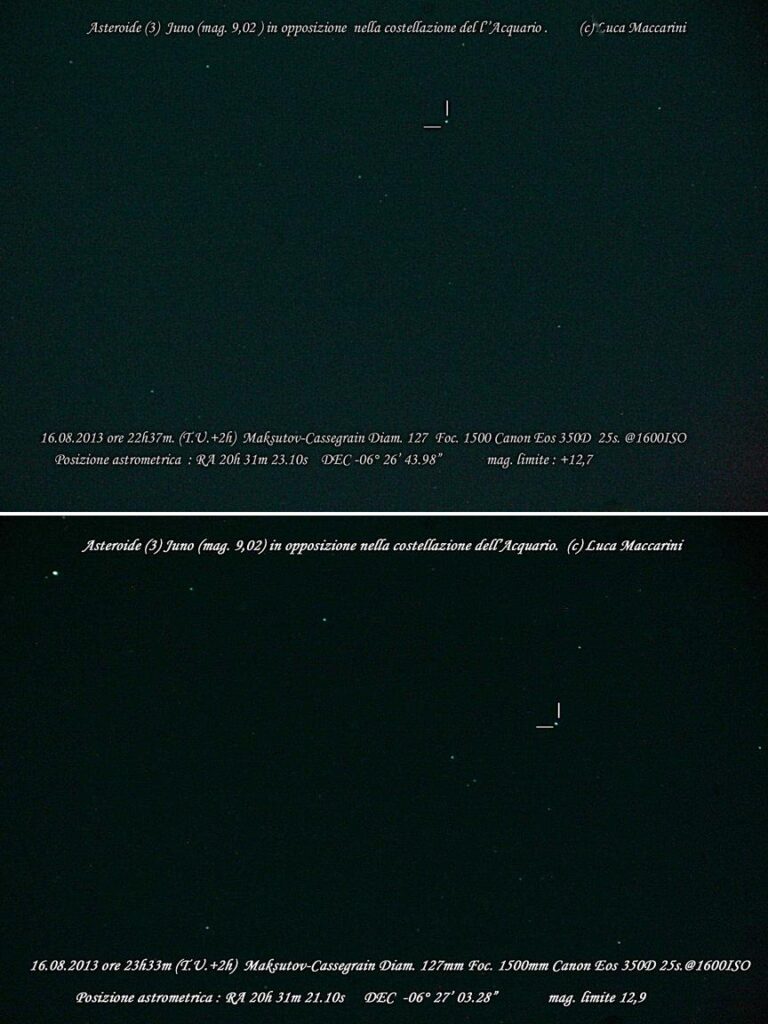 Asteroide (3) Juno in opposizione