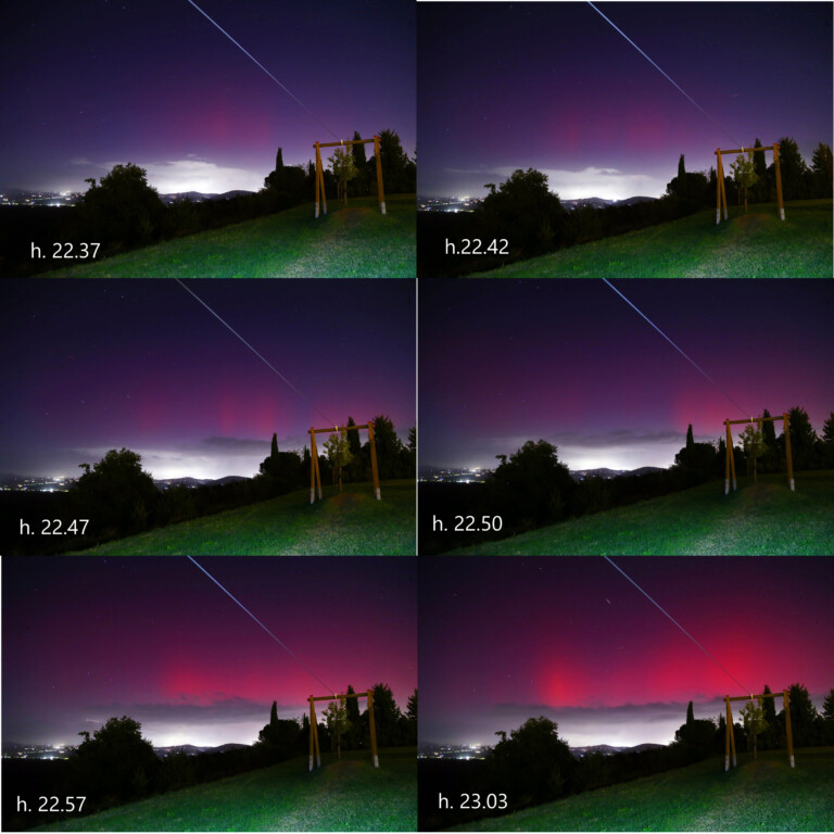 Sequenza dell’Aurora Boreale dal Chianti