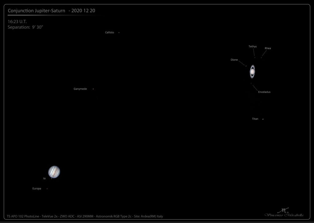 Giove e Saturno il 20 dicembre 2020