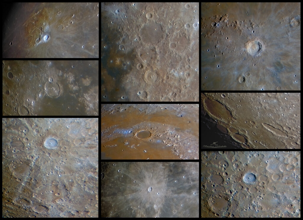 Crateri lunari a colori