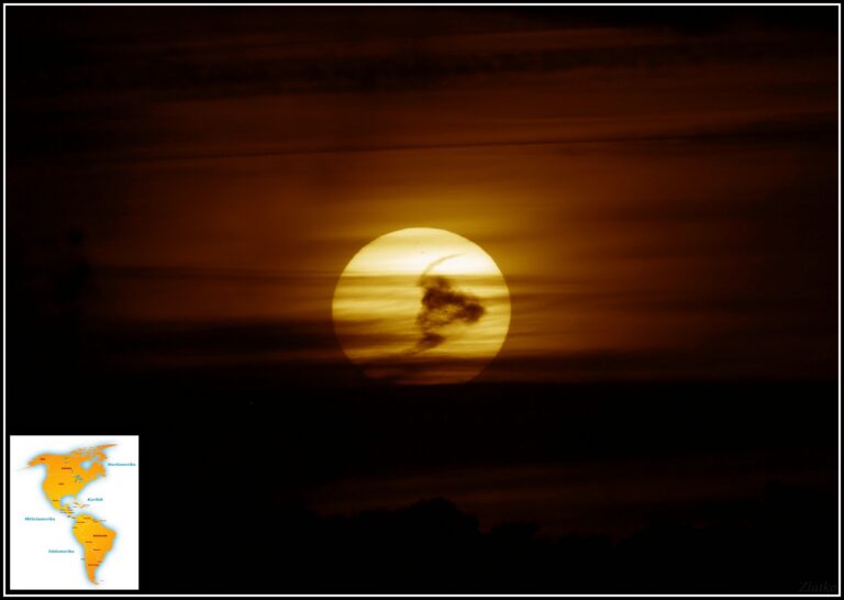 North and South America in the Sun