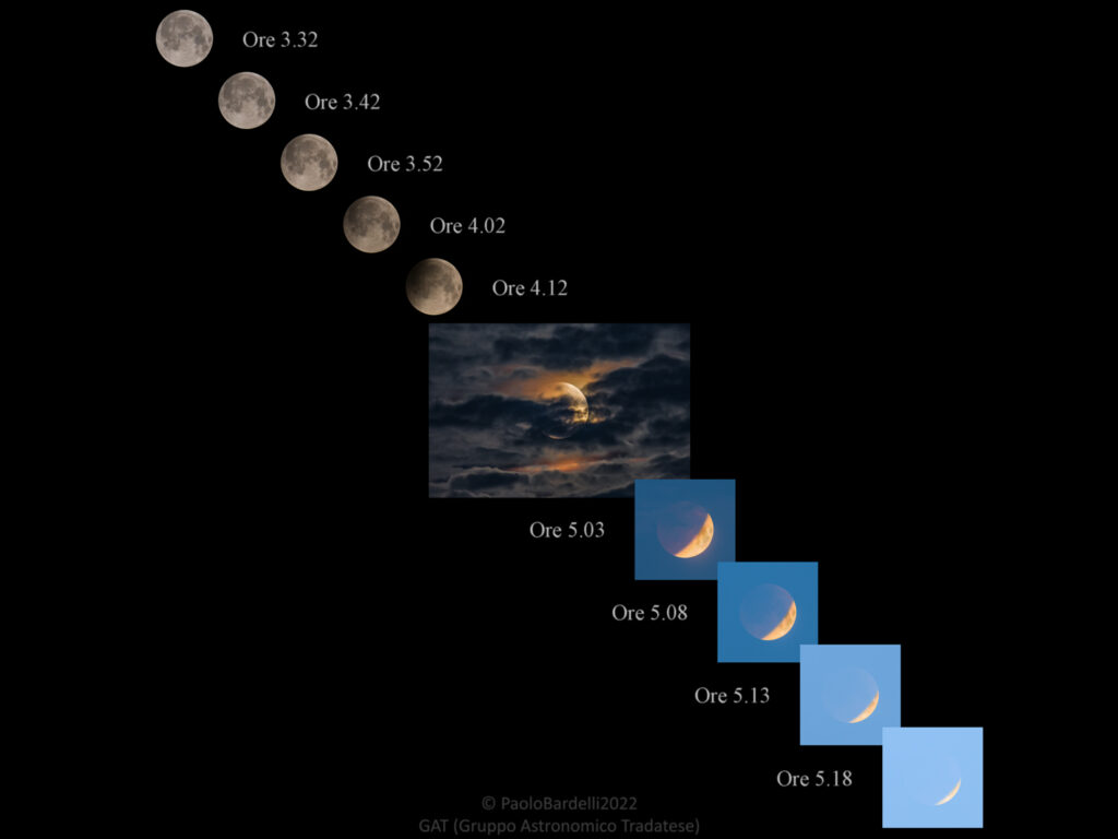 Eclisse di Luna tra le nuvole
