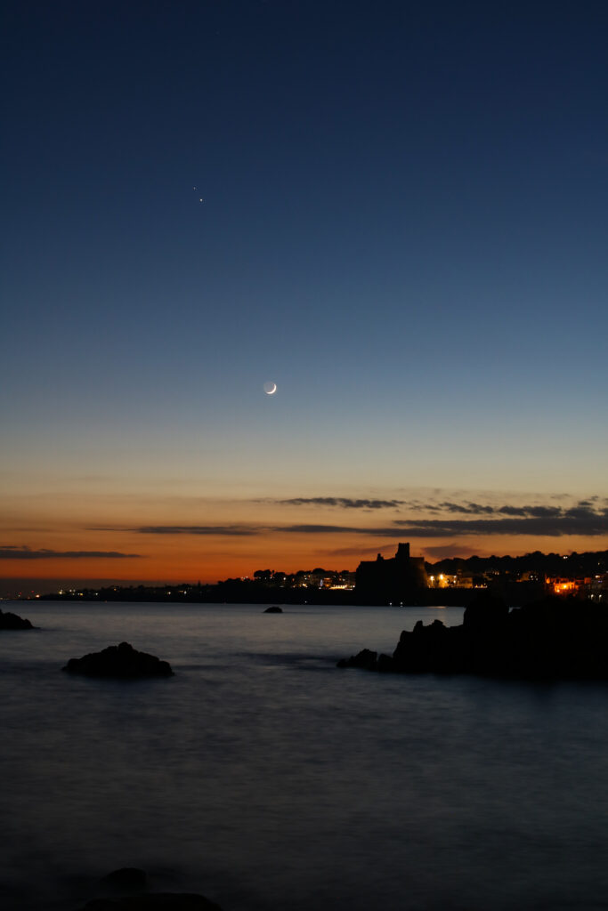 Congiunzione Luna,Giove e Saturno